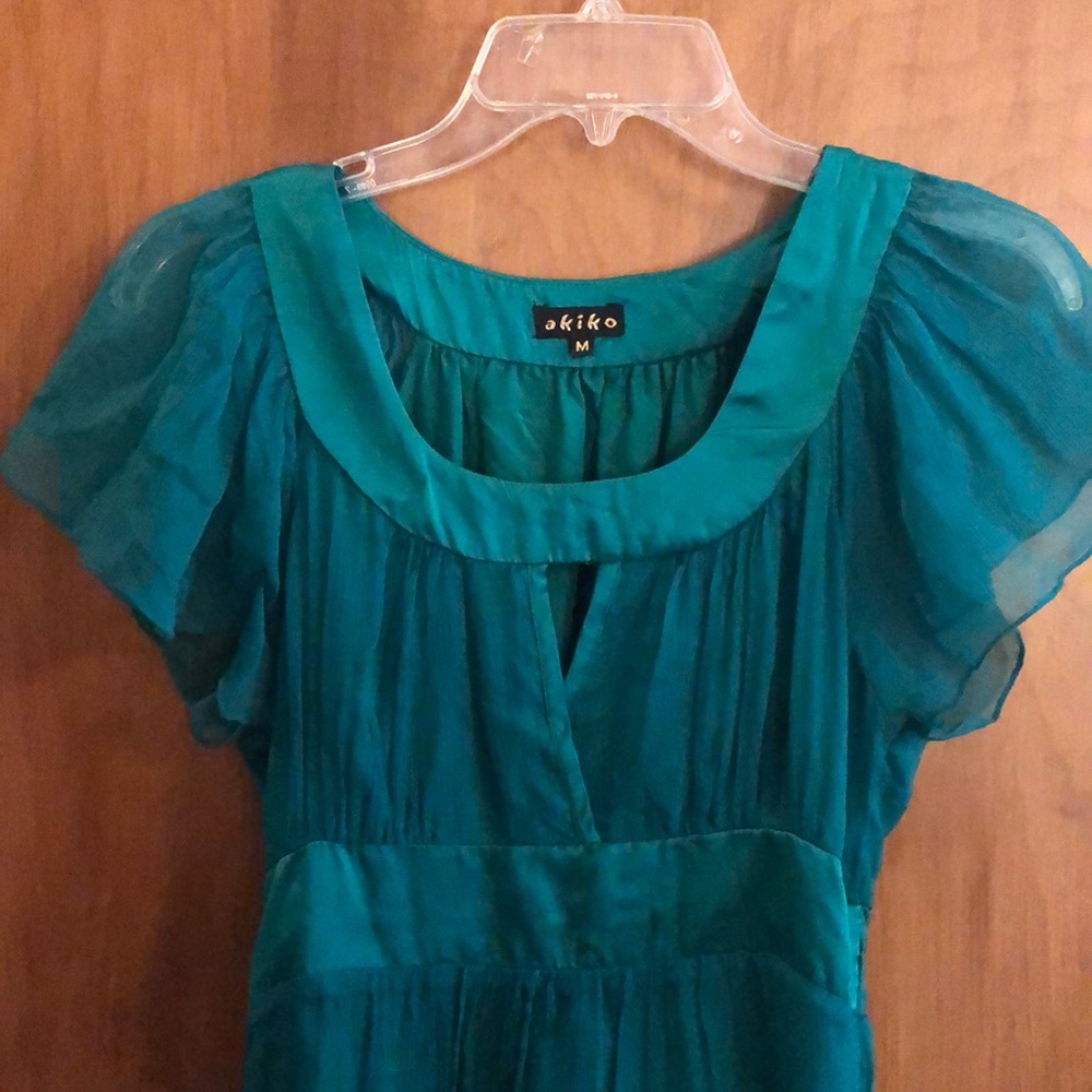 Green silk dress